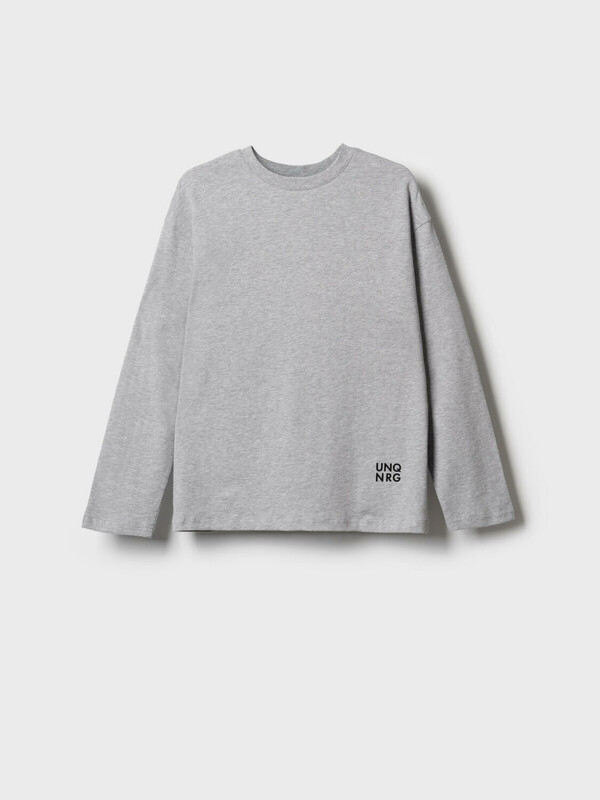Фуфайка трикотажная для мальчиков (футболка с длинными рукавами, oversize fit)