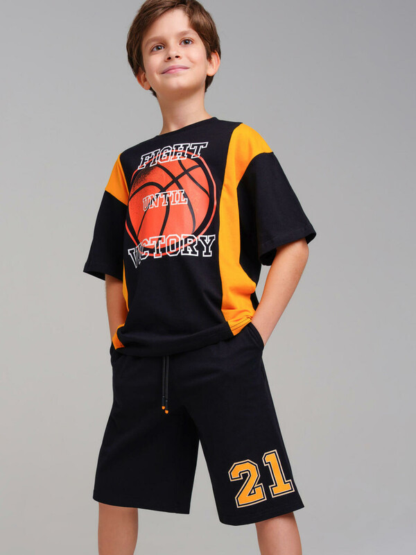 Комплект трикотажный для мальчиков: фуфайка (футболка), шорты