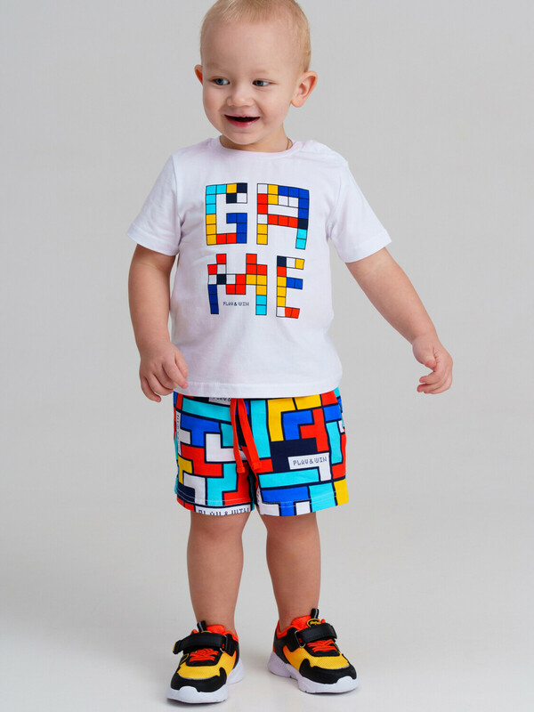 Комплект детский трикотажный для мальчиков: фуфайка (футболка), шорты