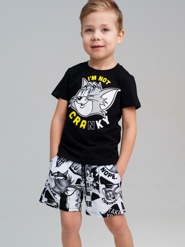 Комплект трикотажный для мальчиков: фуфайка (футболка), шорты