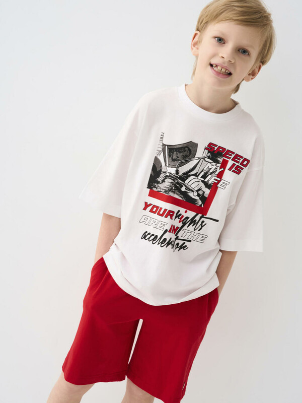 Комплект трикотажный для мальчиков: фуфайка (футболка), шорты