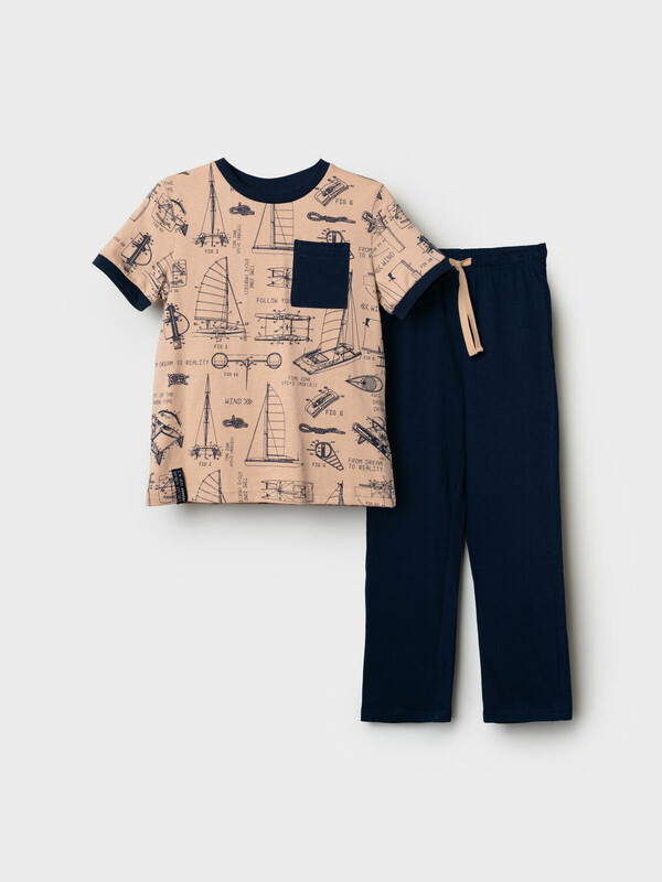 Комплект трикотажный для мальчиков: фуфайка (футболка), брюки