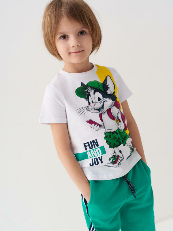 Комплект трикотажный для мальчиков: фуфайка (футболка), брюки