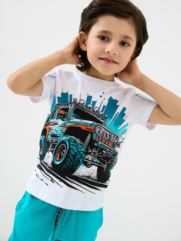 Комплект трикотажный для мальчиков: фуфайка (футболка), брюки