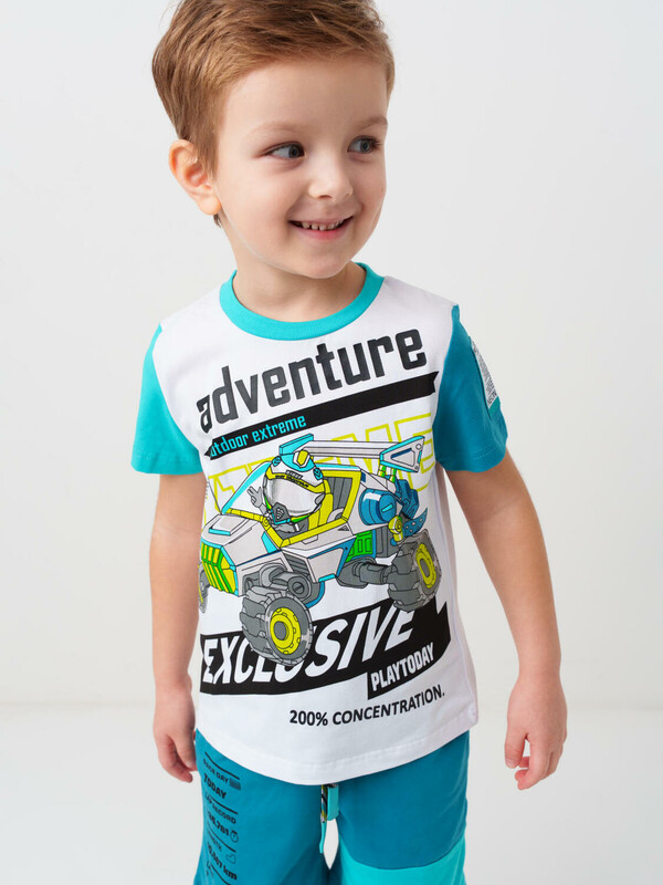 Комплект трикотажный для мальчиков: фуфайка (футболка), шорты