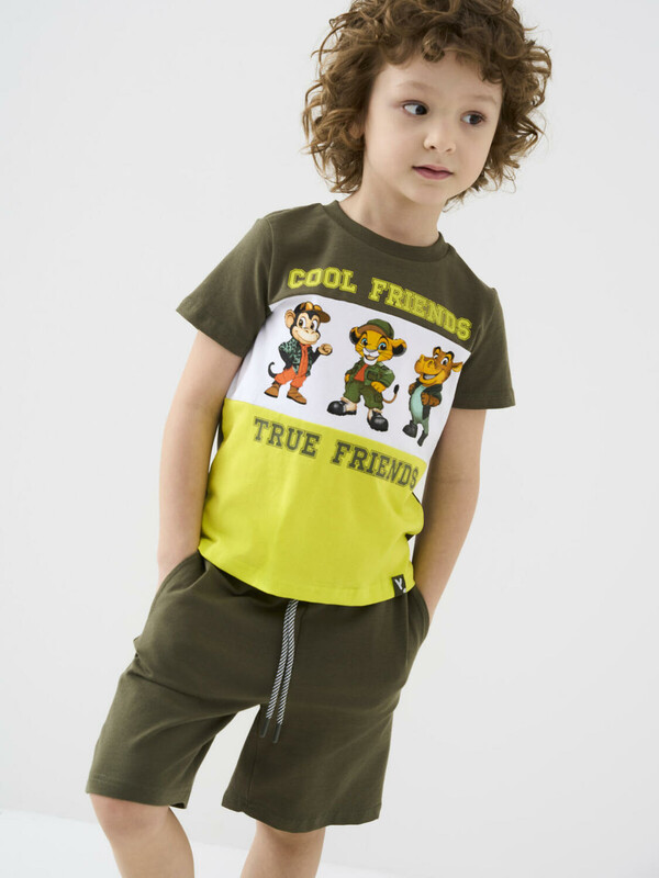 Комплект трикотажный для мальчиков: фуфайка (футболка), шорты