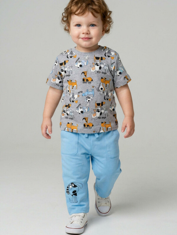 Комплект детский трикотажный для мальчиков: джемпер (футболка), брюки