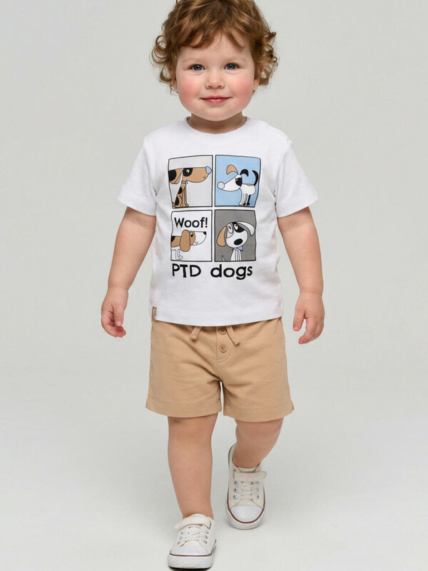 Комплект детский трикотажный для мальчиков: джемпер (футболка), шорты