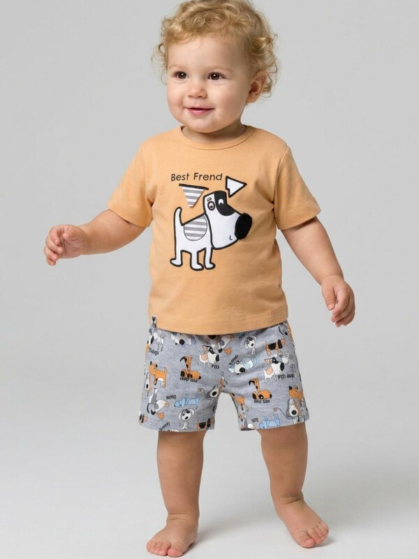 Комплект детский трикотажный для мальчиков: джемпер (футболка), шорты