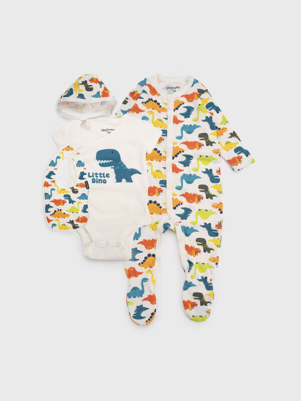 Комплект детский трикотажный для мальчиков: боди, комбинезон, нагрудник, чепчик