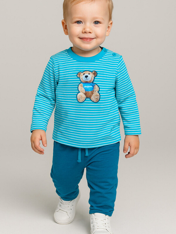 Комплект детский трикотажный для мальчиков: фуфайка (футболка с длинными рукавами), брюки