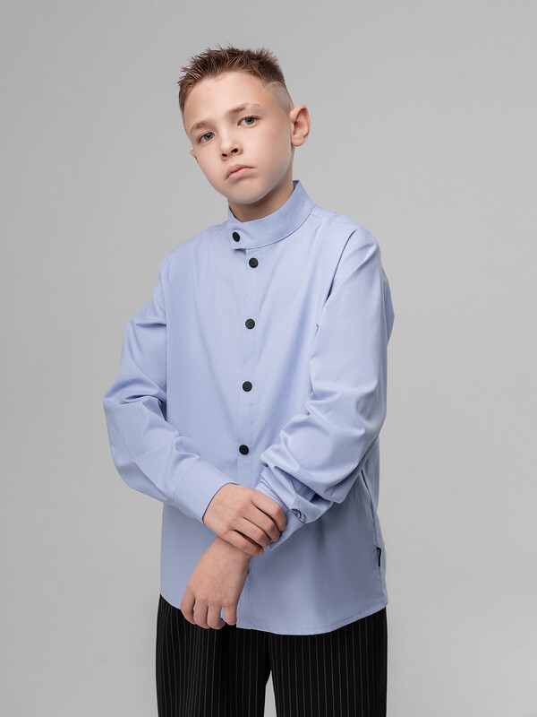 Рубашка с воротником стойкой