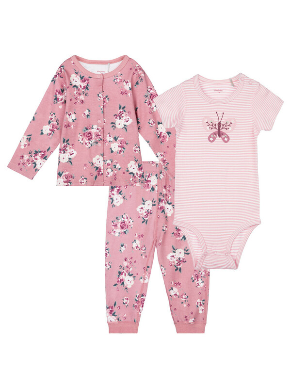 Комплект детский трикотажный для девочек: боди, брюки, кофточка