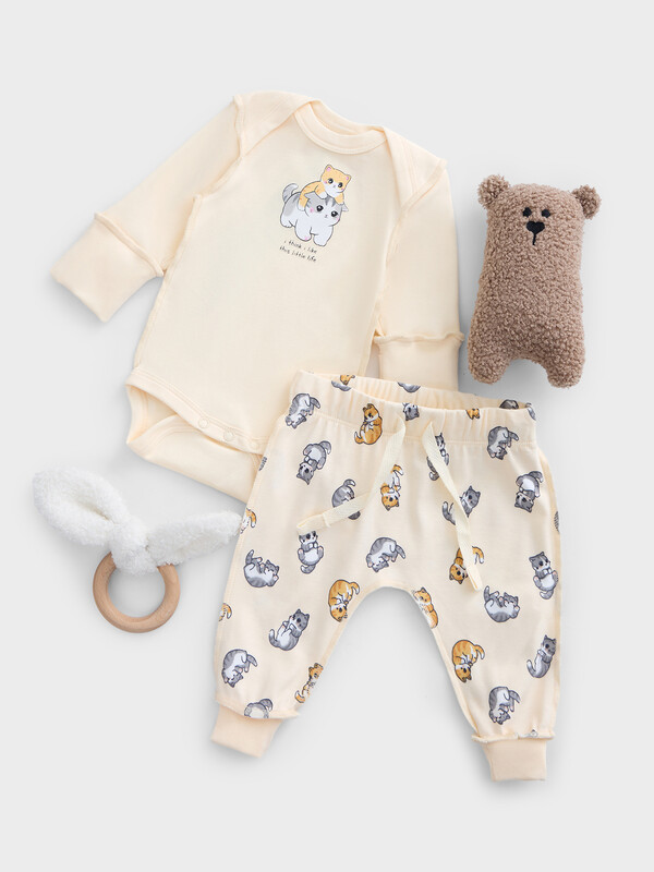 КОМПЛЕКТ ДЕТСКИЙ (БОДИ, ПОЛЗУНКИ) 89404-1