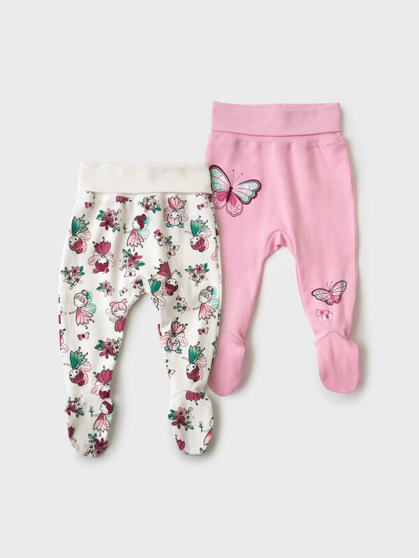 Ползунки детские трикотажные для девочек, 2 шт в комплекте