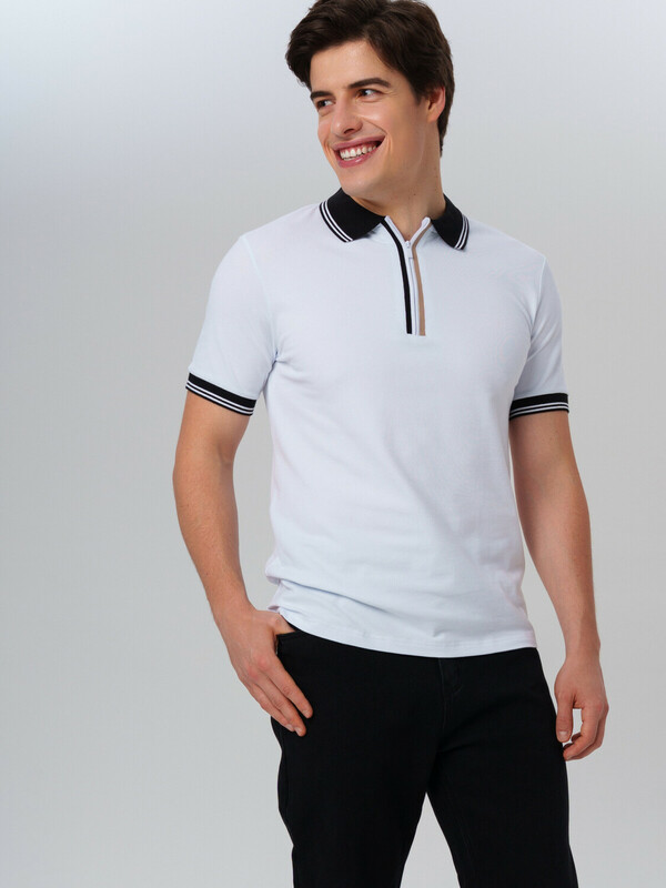 Джемпер трикотажный с воротником поло для мужчин