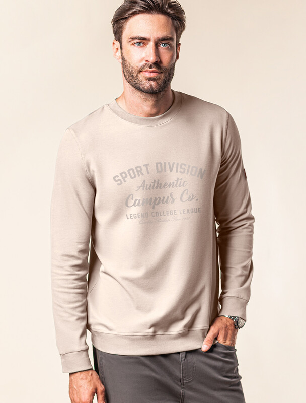 Свитшот из фактурного хлопка с авторским принтом