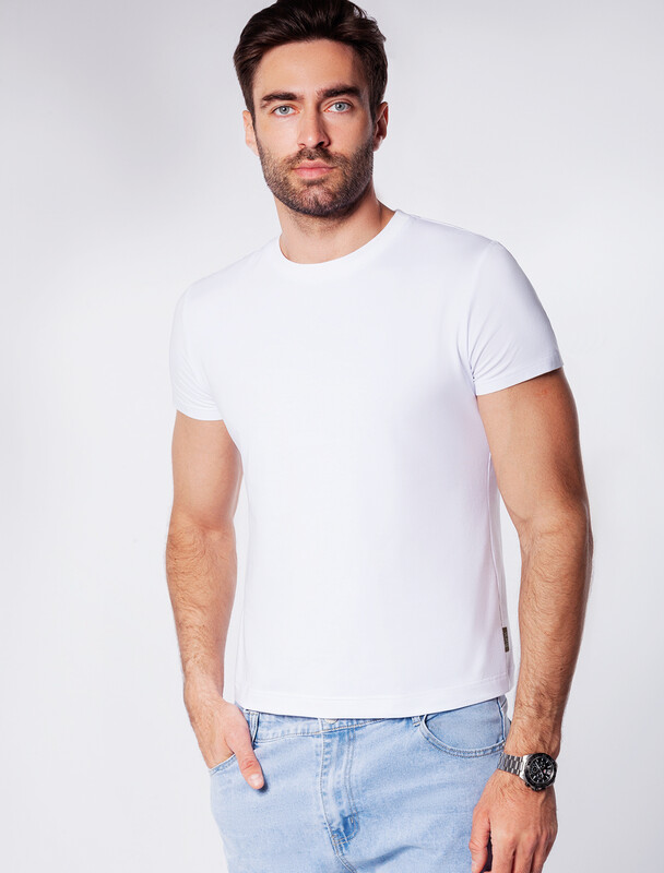 Футболка slim fit из премиального хлопка с эффектом меланж