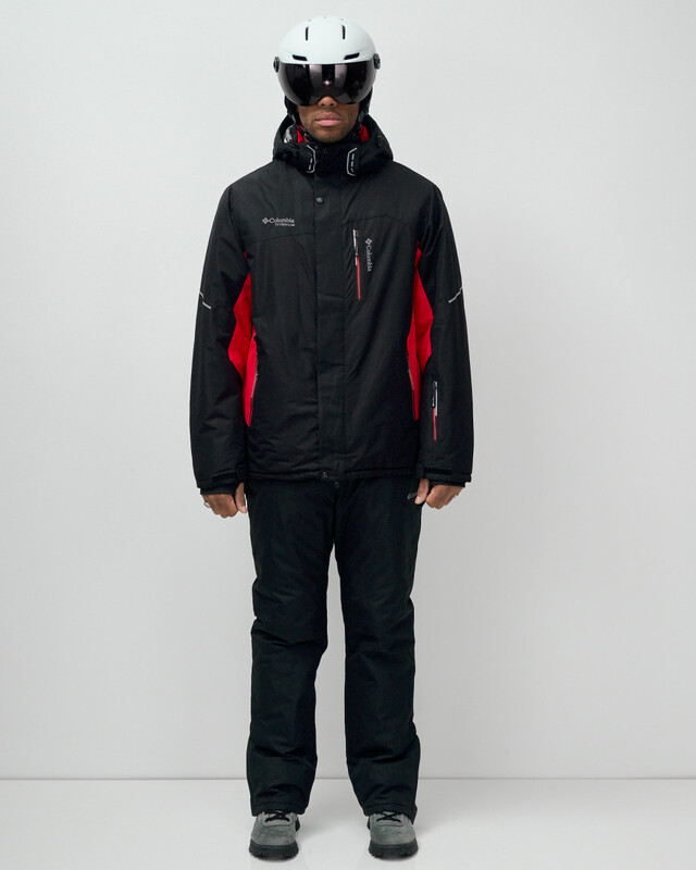 Горнолыжный костюм мужской зимний красного цвета 07715Kr