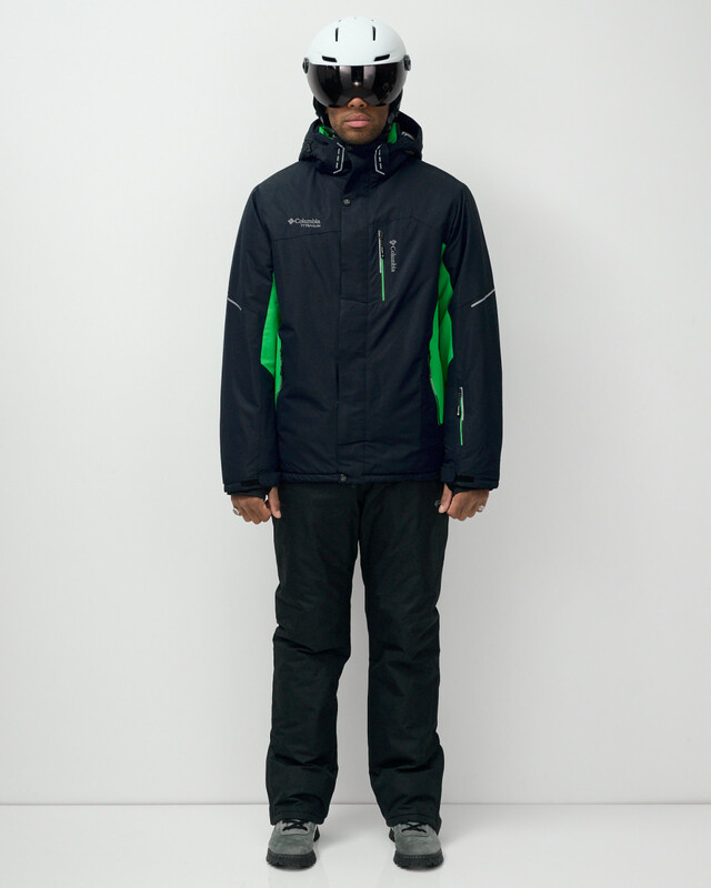 Горнолыжный костюм мужской зимний зеленого цвета 07715Z