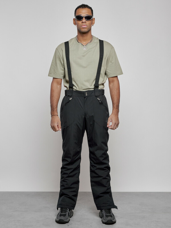 Полукомбинезон утепленный мужской зимний горнолыжный темно-синего цвета 7503TS