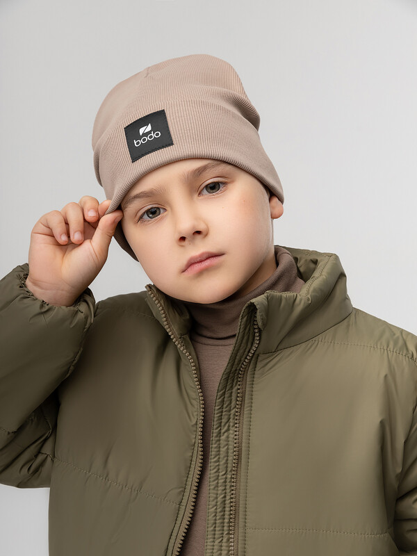 Шапка двойная в рубчик