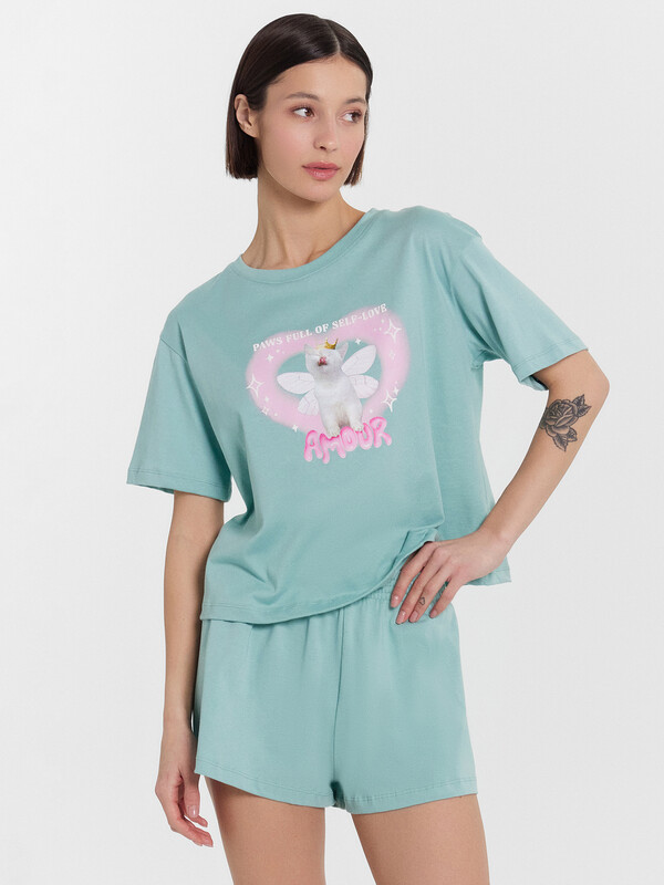 КОМПЛЕКТ ЖЕНСКИЙ (ФУТБОЛКА, ШОРТЫ) 592536