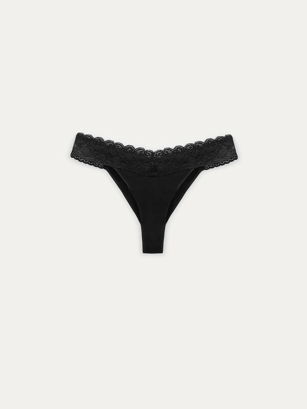 Трусы CONTE LACE WAIST LBR 2482 Трусы «бразилиана» из хлопка с кружевом женские