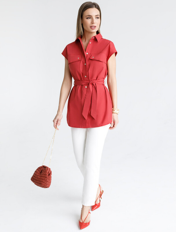 Блузка из легкого хлопкового поплина