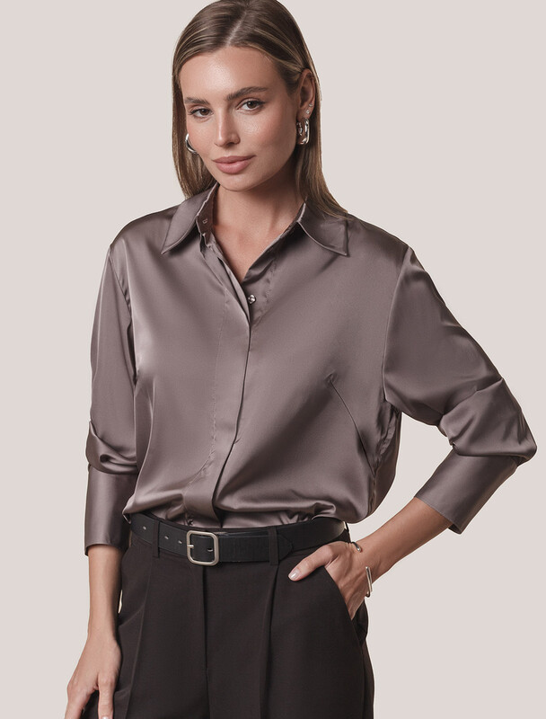 Блузка из сатина с эластаном