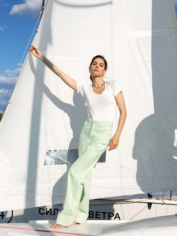 БРЮКИ ЖЕНСКИЕ ДЖИНСОВЫЕ 2023-DTW1302-1