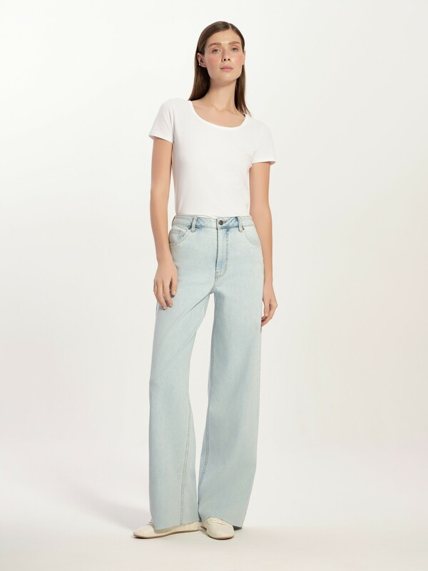 Wide leg CONTE CON-784 Джинсы wide leg ULTRA-LONG небесно-голубого цвета