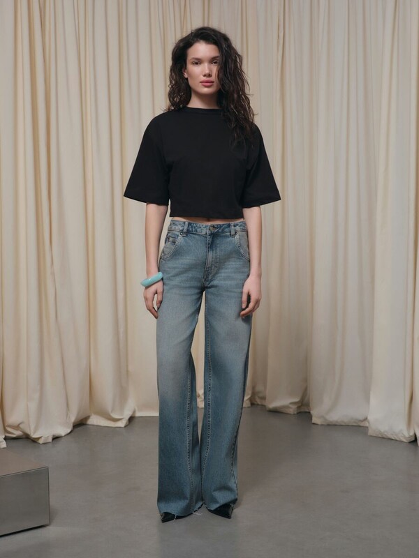 Актуальная коллекция CONTE CON-845 Джинсы wide leg винтажной варки с необработанным краем