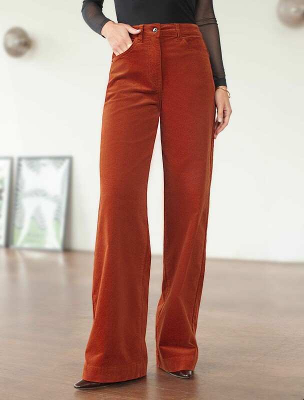 Брюки из эластичного микро-вельвета