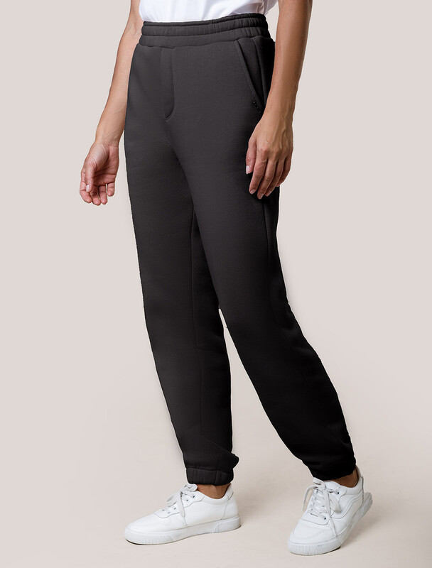 Брюки джоггеры теплые из футера трехнитики c начесом