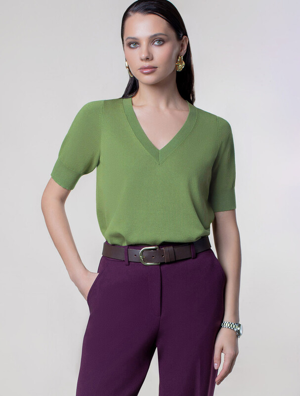 Джемпер тонкой вязки из вискозы с нейлоном