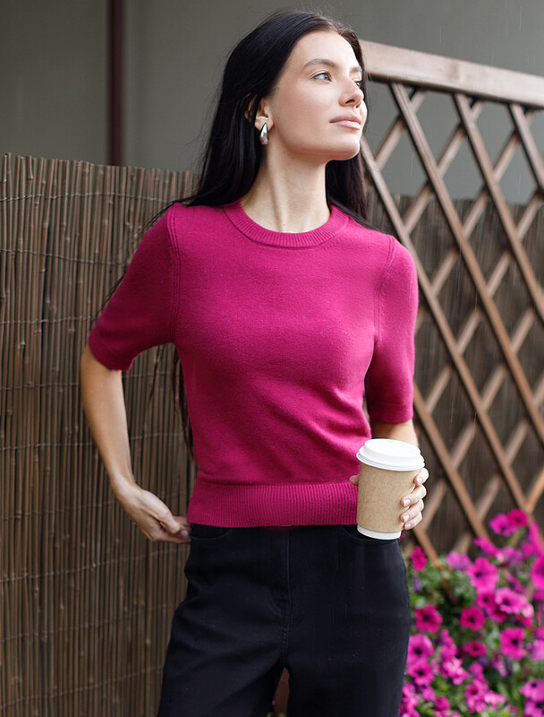 Джемпер из пряжи с кашемиром