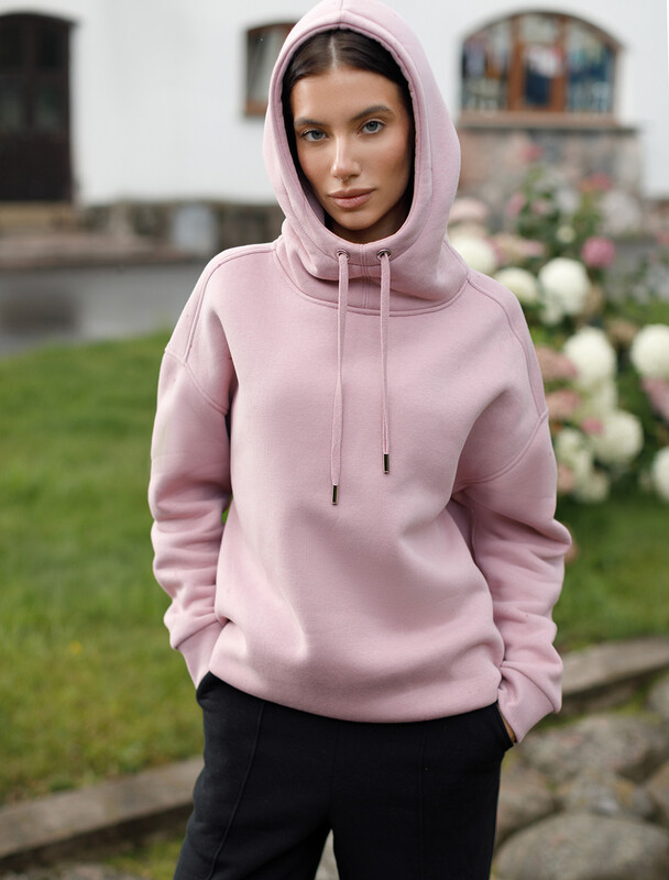 Худи среднего объема из футера трехнитики c начесом