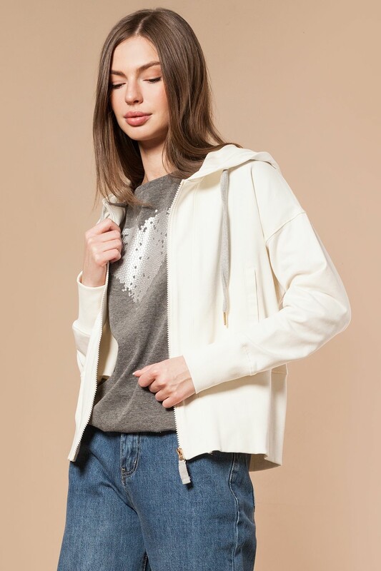 Худи на молнии с золотистой фурнитурой