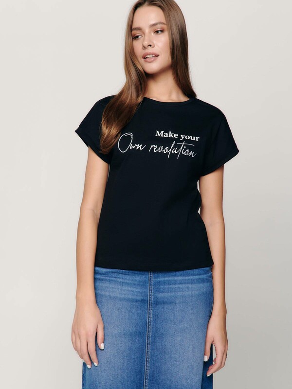 Джемпер женский CONTE Футболка из хлопка «Make your Own revolution» LD 1225