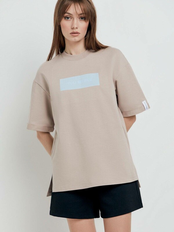 Джемпер женский CONTE Oversize-футболка из футера с удлиненной спинкой LD 1876