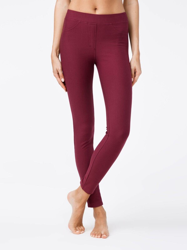 Леггинсы женские CONTE Джеггинсы с высокой посадкой и термоэффектом WINDY, 18С-558ТСП dark bordo WIN
