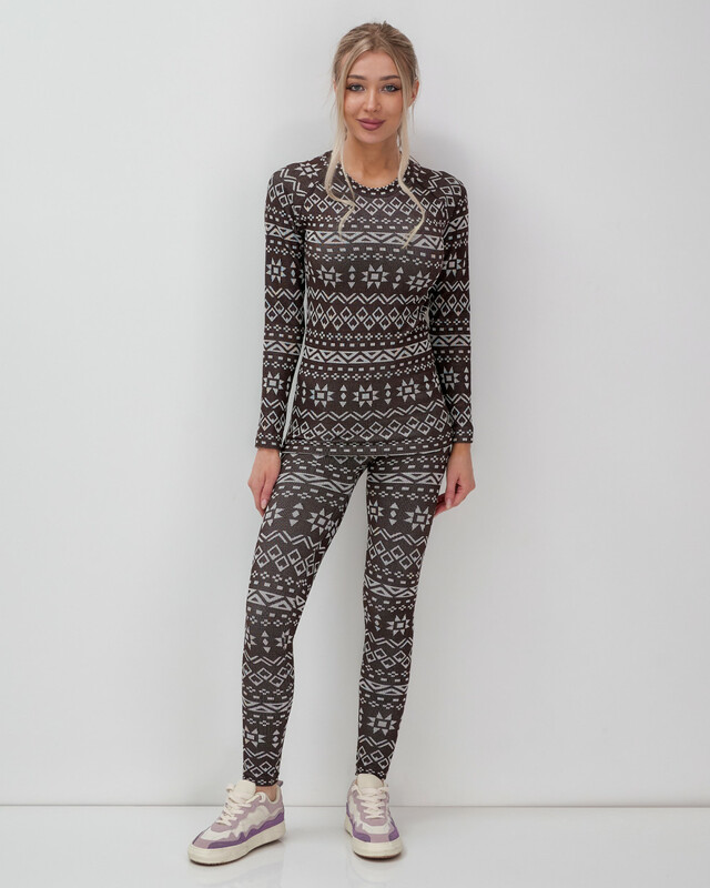 Комплект женского термобелья коричневого цвета 2520K