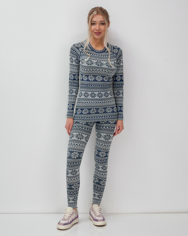 Комплект женского термобелья синего цвета 2520S