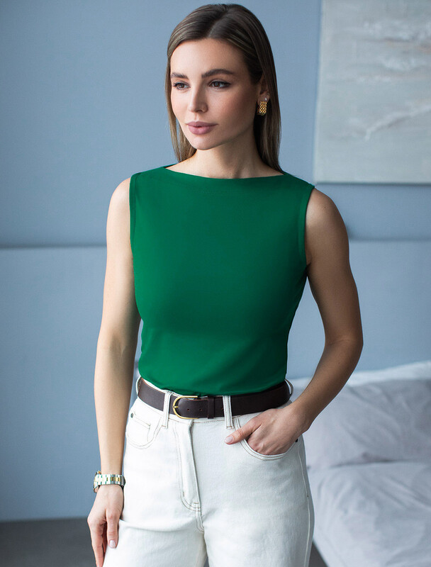 Топ из премиального хлопка с эластаном