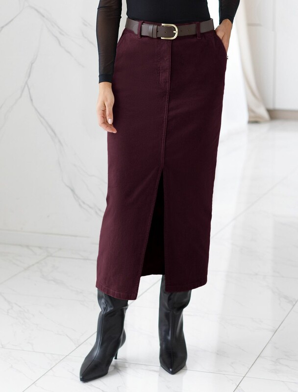 Юбка из эластичного микро-вельвета