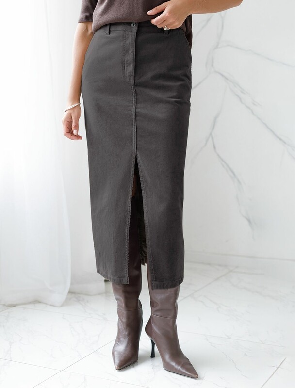 Юбка из эластичного микро-вельвета