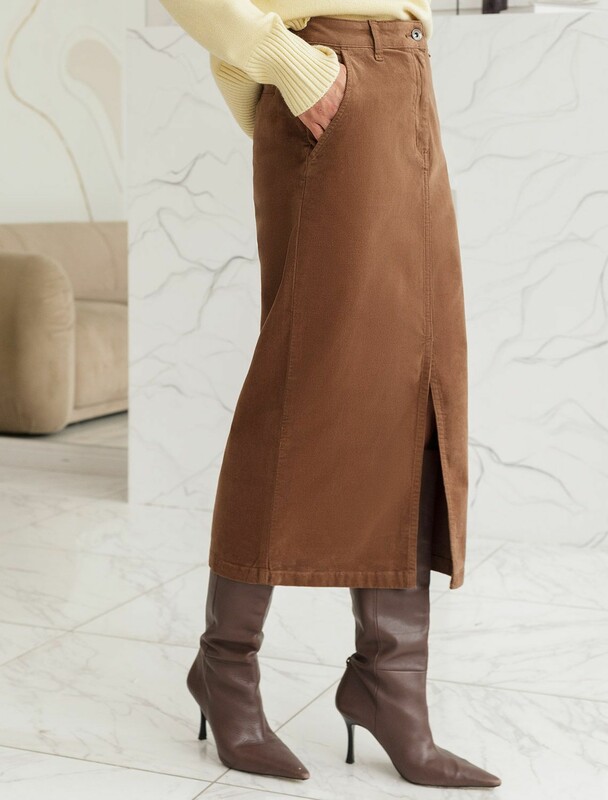 Юбка из эластичного микро-вельвета