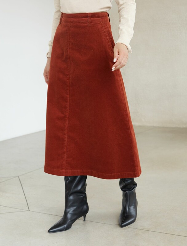 Юбка из эластичного микро-вельвета