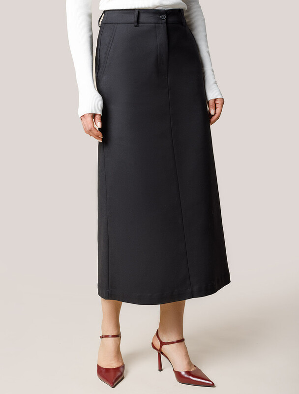 Юбка из плотной эластичной ткани из хлопка с нейлоном